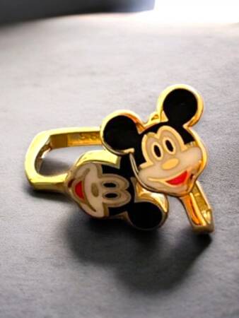 Mickey Mouse Altın Çocuk Küpe - 