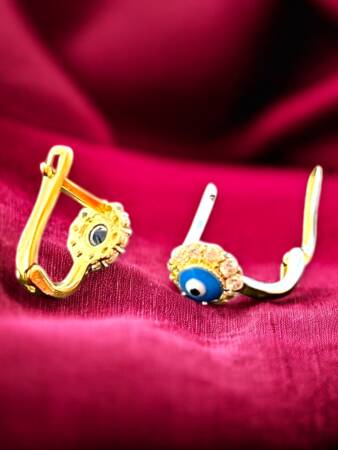 Nazar Boncuklu Altın Çocuk Küpe - 2