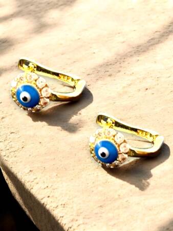 Nazar Boncuklu Altın Çocuk Küpe - 8