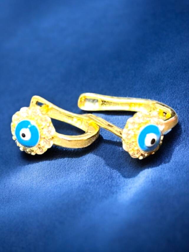 Nazar Boncuklu Altın Çocuk Küpe - 4