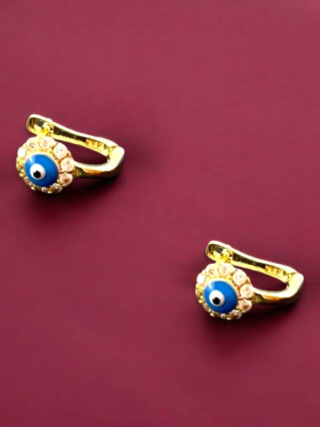 Nazar Boncuklu Altın Çocuk Küpe - 5