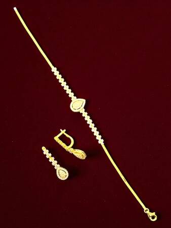 Su Damlası Taşlı Altın Takı Seti - 2