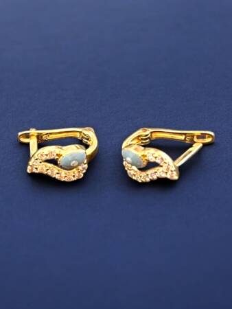 Taşlı Altın Çocuk Küpe - 2