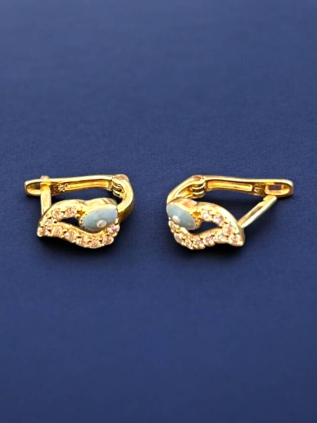 Taşlı Altın Çocuk Küpe - 2