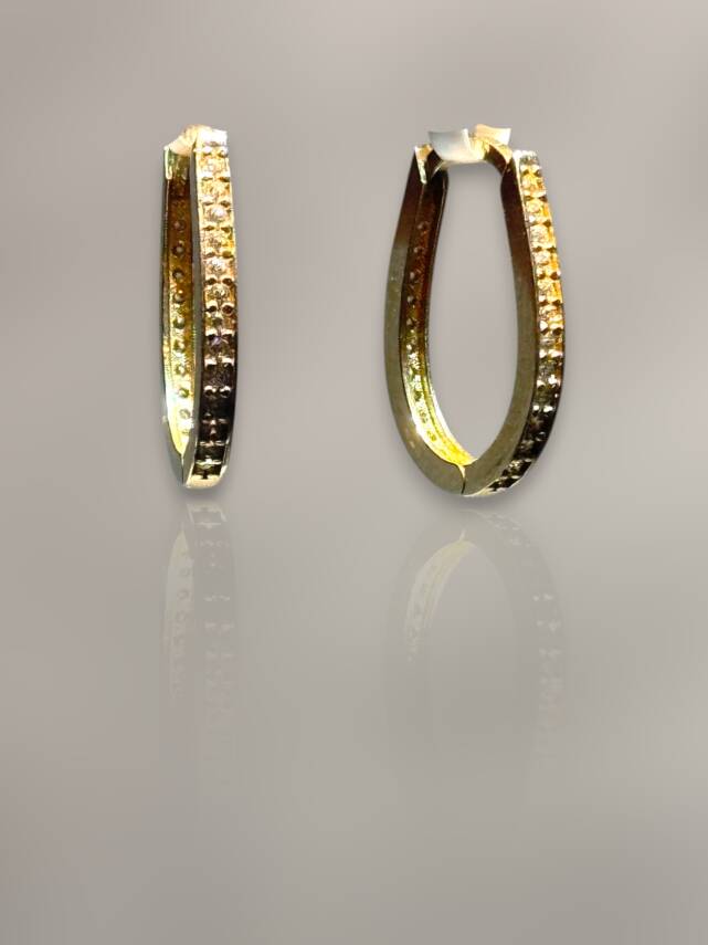 Taşlı Altın Küpe - 3