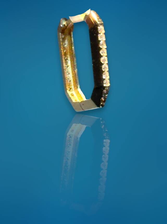 Taşlı Altın Küpe - 3