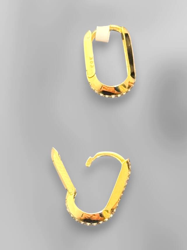 Taşlı Altın Küpe - 2