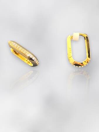 Taşlı Altın Küpe - 3