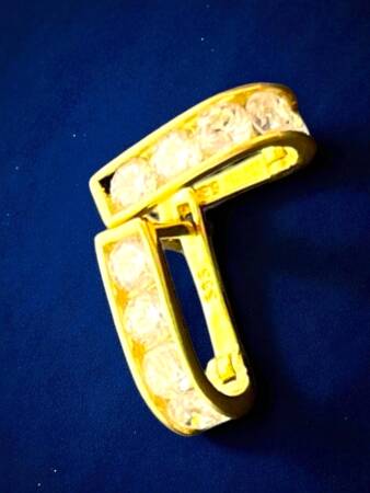 Taşlı Altın Küpe - 2