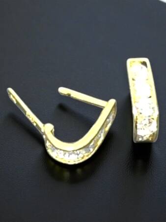 Taşlı Altın Küpe - 