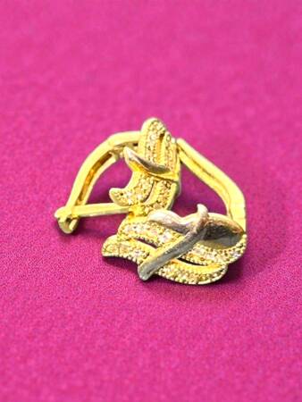 Taşlı Altın Küpe - 4