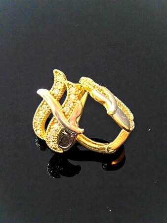 Taşlı Altın Küpe - 