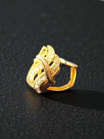 Taşlı Altın Küpe - 5