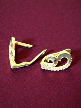 Taşlı Altın Küpe - 2