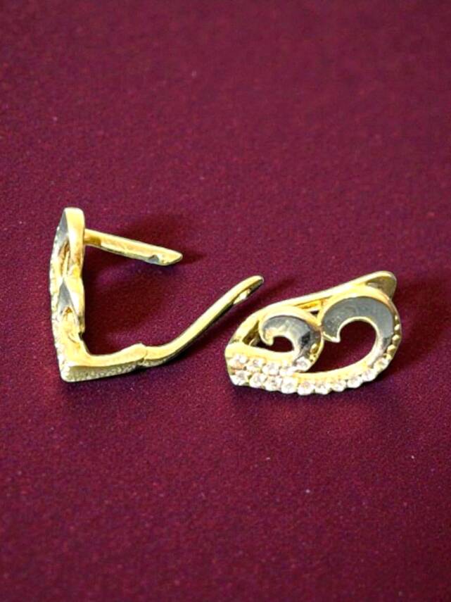 Taşlı Altın Küpe - 2