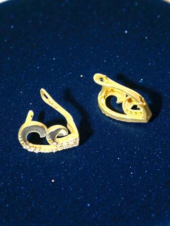 Taşlı Altın Küpe - 7