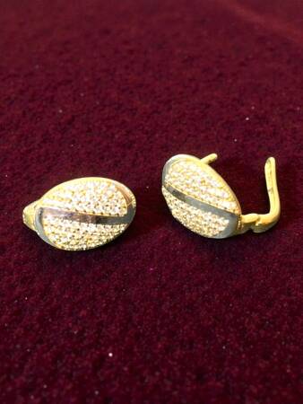 Taşlı Altın Küpe - 7