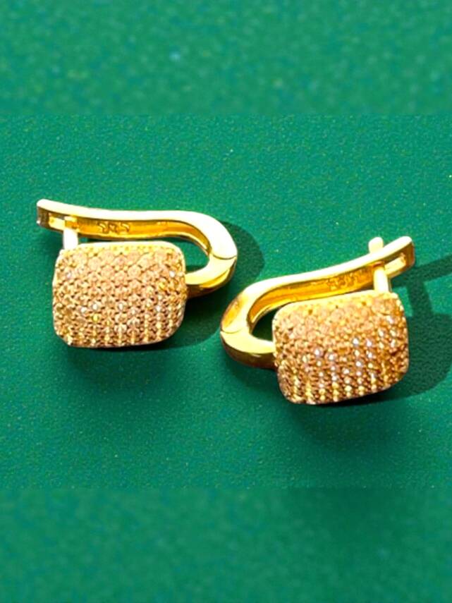 Taşlı Altın Küpe - 4