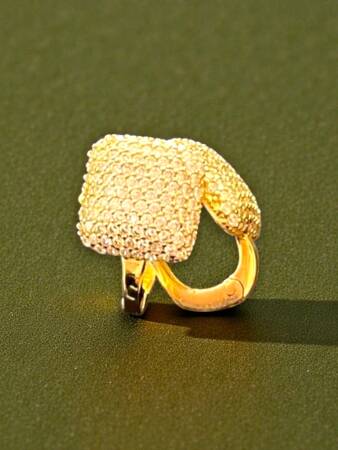 Taşlı Altın Küpe - 8