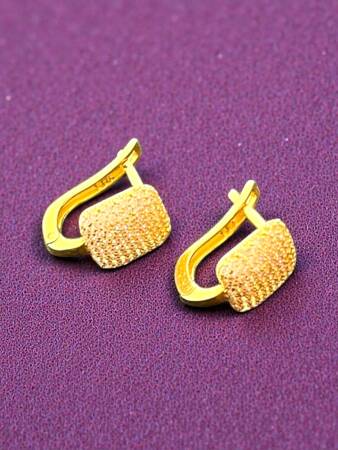 Taşlı Altın Küpe - 9