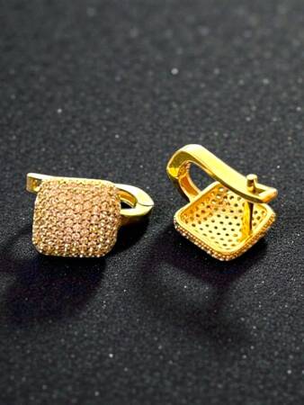 Taşlı Altın Küpe - 2