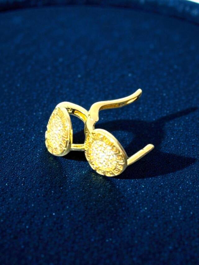 Taşlı Altın Küpe - 5