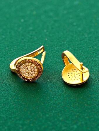 Taşlı Altın Küpe - 2