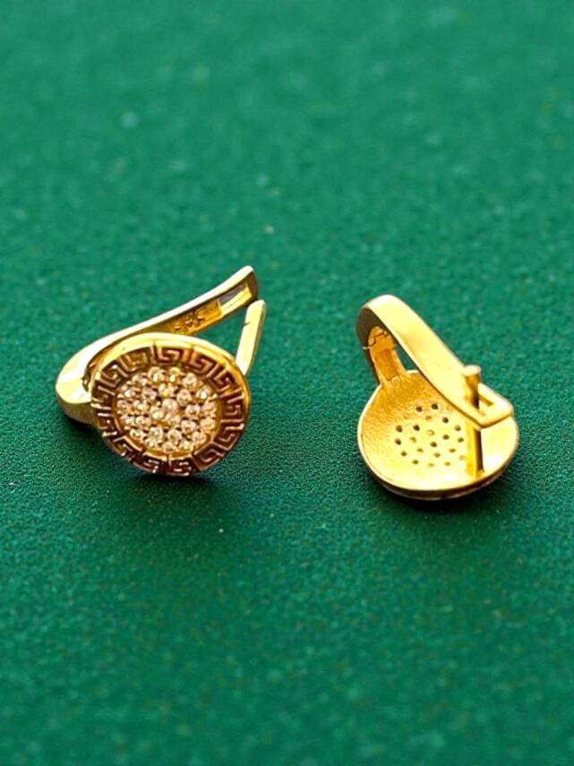 Taşlı Altın Küpe - 2