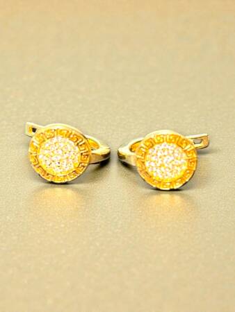 Taşlı Altın Küpe - 7