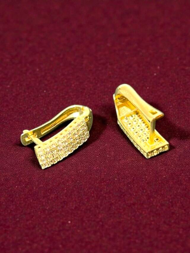 Taşlı Altın Küpe - 5