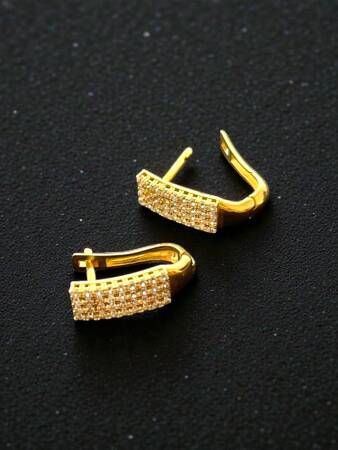 Taşlı Altın Küpe - 2