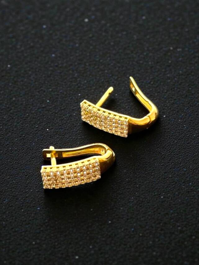 Taşlı Altın Küpe - 2