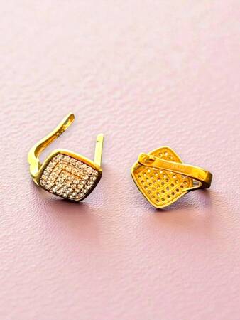 Taşlı Altın Küpe - 4