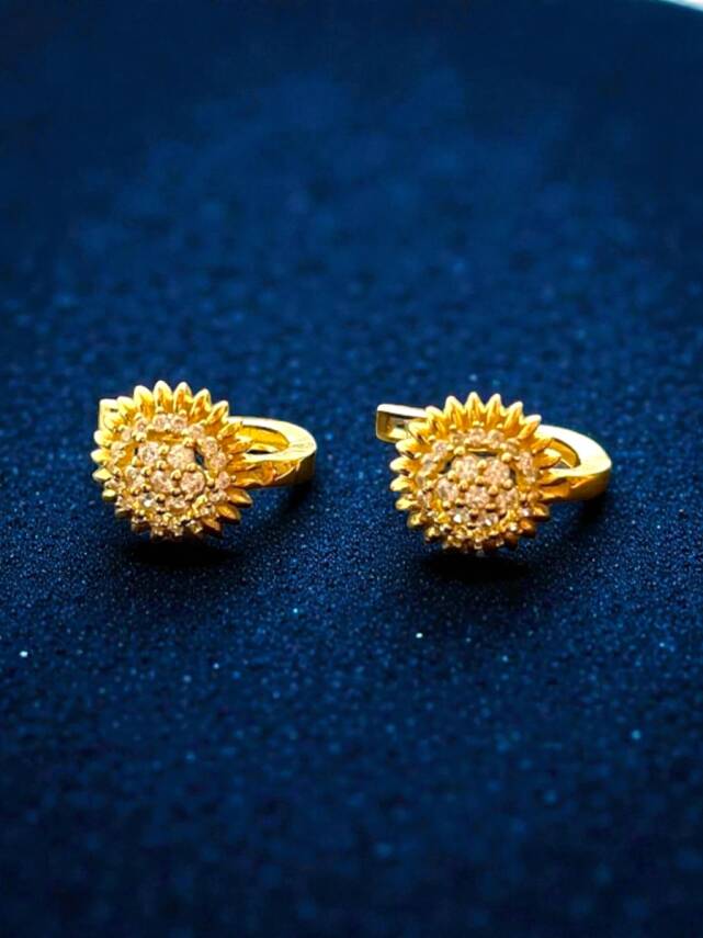 Taşlı Altın Küpe - 2