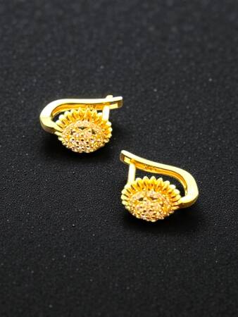 Taşlı Altın Küpe - 3