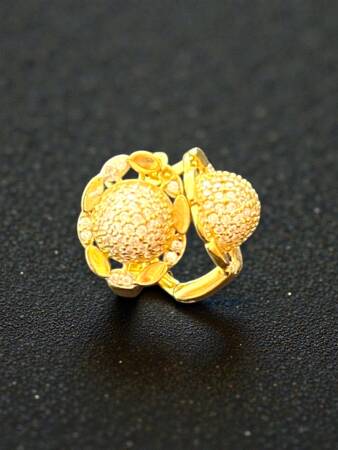 Taşlı Altın Küpe - 6