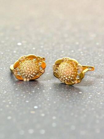 Taşlı Altın Küpe - 8