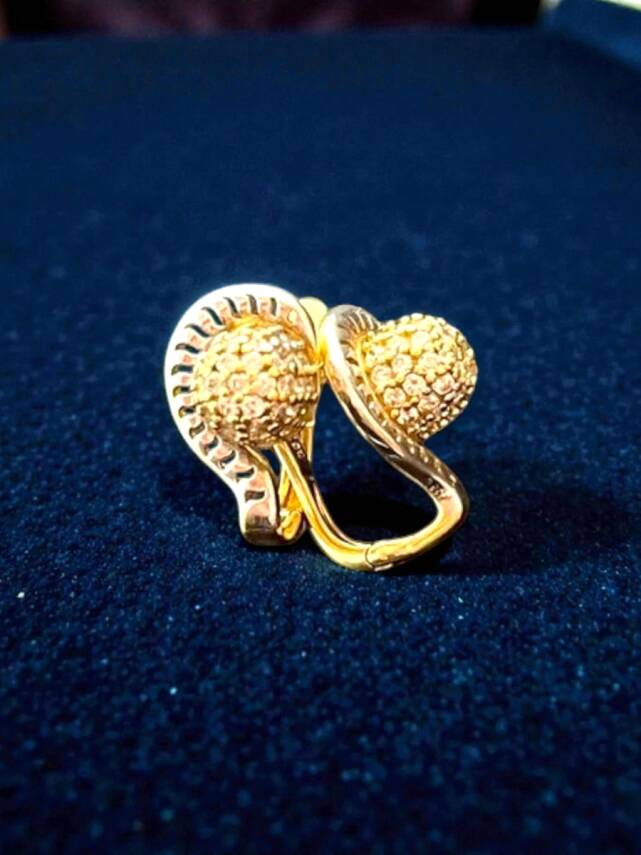 Taşlı Altın Küpe - 1