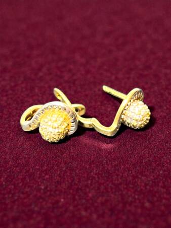 Taşlı Altın Küpe - 3