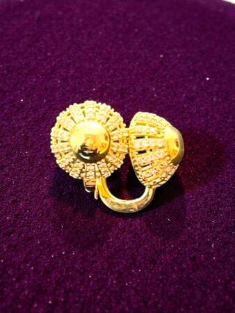 Taşlı Altın Küpe - 6