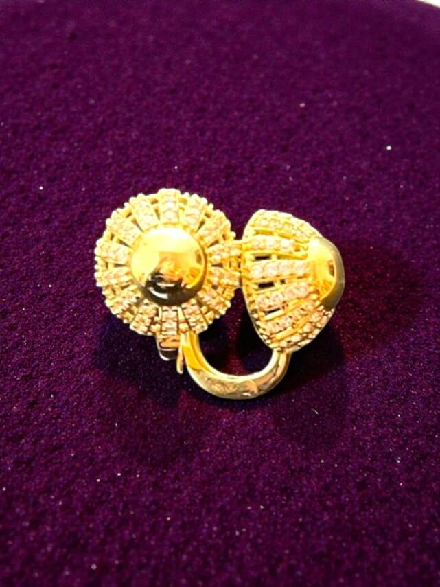 Taşlı Altın Küpe - 6