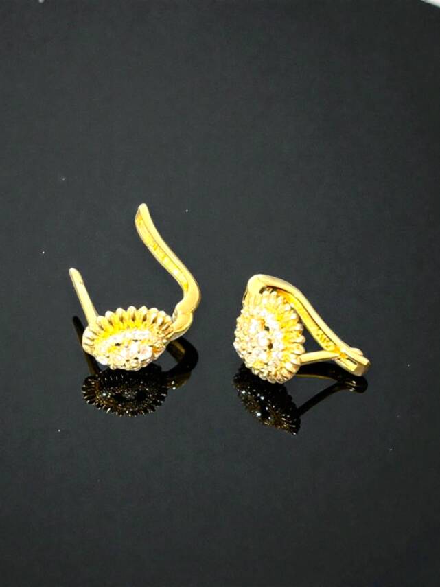 Taşlı Altın Küpe - 3