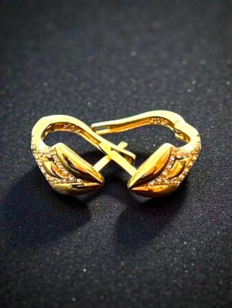 Taşlı Altın Küpe - 6