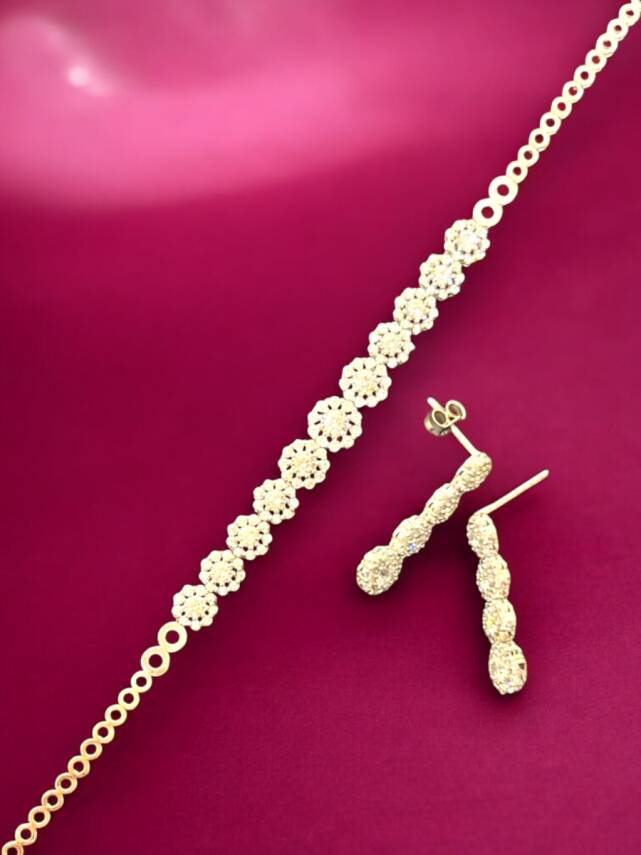 Taşlı Altın Takı Seti - 4