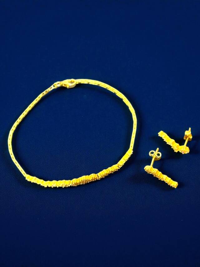 Taşlı Altın Takı Seti - 4