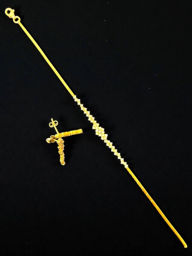 Taşlı Altın Takı Seti - 5