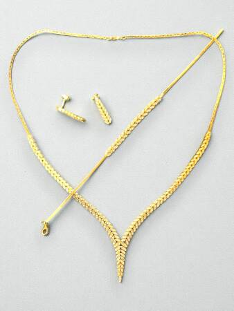 Başak Model Taşlı Altın Takı Seti - 6