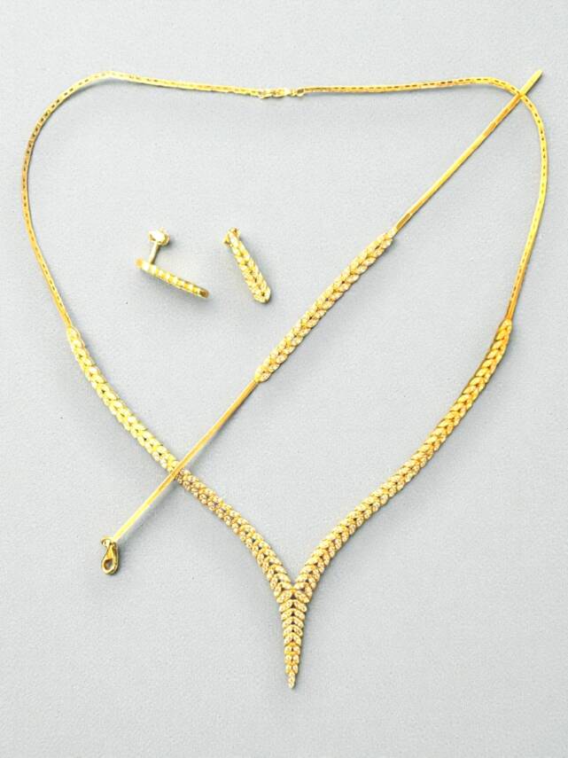 Başak Model Taşlı Altın Takı Seti - 6