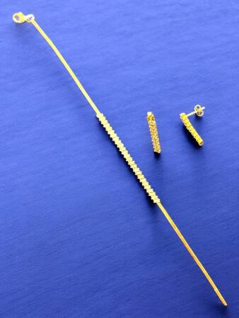 Taşlı Altın Takı Seti - 5