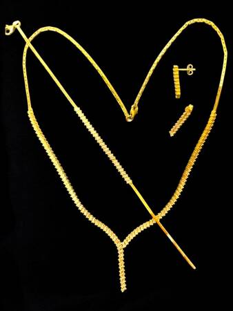 Taşlı Altın Takı Seti - 4